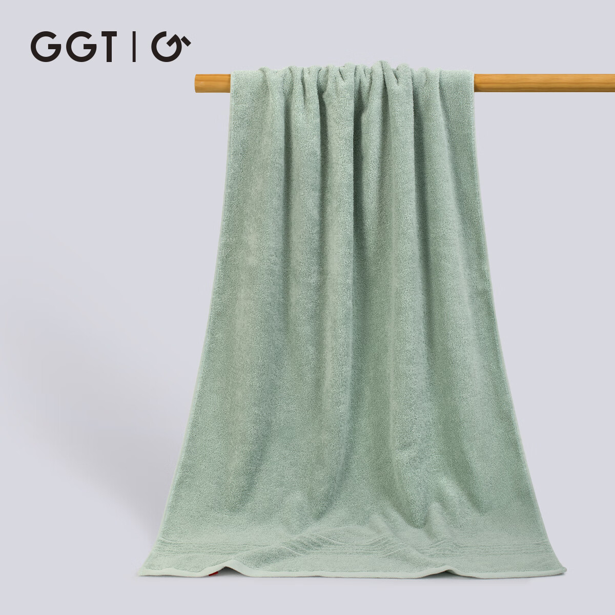 GGT Qingyi Pure Cotton Bath Towel Large Towel for Men And Women Adults Bath Home Use Large Wrap Towel Soft Absorbent White And Gree