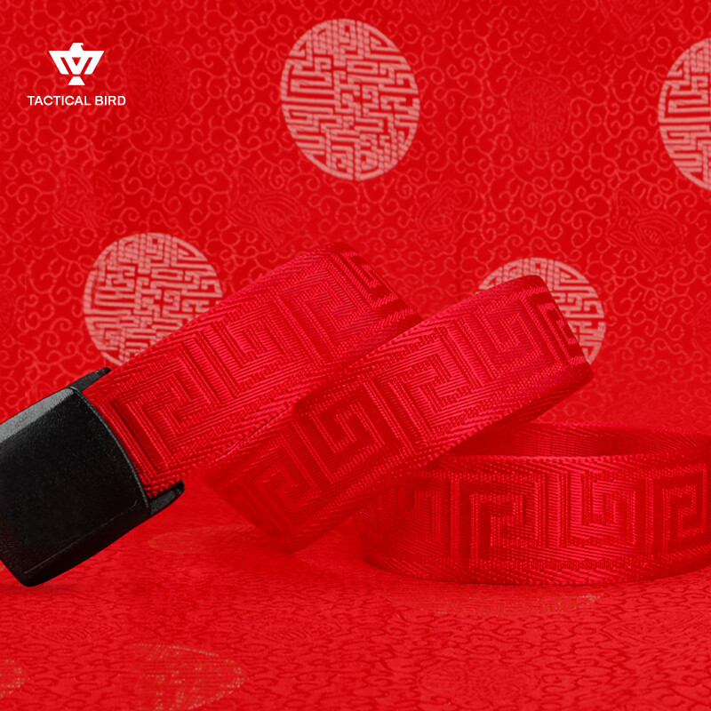 Zhanshuniao (Hanwen) Zodiac Year Red Belt, Horse Year for Men And Women, Red Canvas Belt, Nylon Woven Red Trouser Belt 4