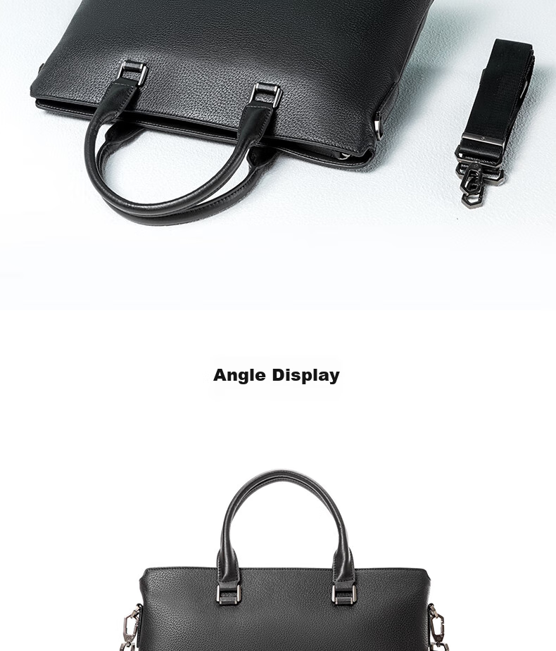 Aokang Men's Business Briefcase, Top-Grain Leather, Handheld Laptop Shoulder Crossbody Bag, Birthday Gift for Husband 11