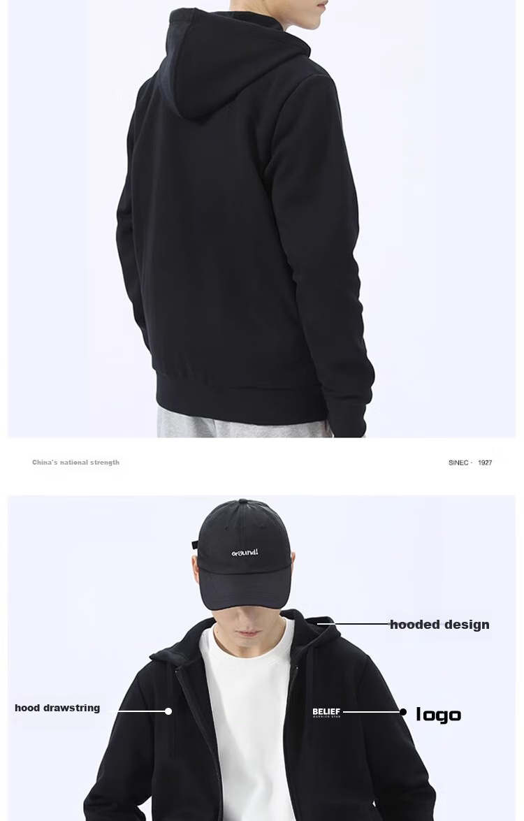 Huili Men's Hooded Cardigan Sweatshirt, Spring And Autumn Fashion, Loose Casual Simple High Street Knitted Sportswear Jacket 1