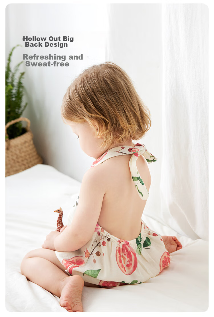 Babylove Bobo Fruit Tea Baby Romper Summer Bamboo Cotton Camellia Gauze Bodysuit Breathable Crawling Suit 11