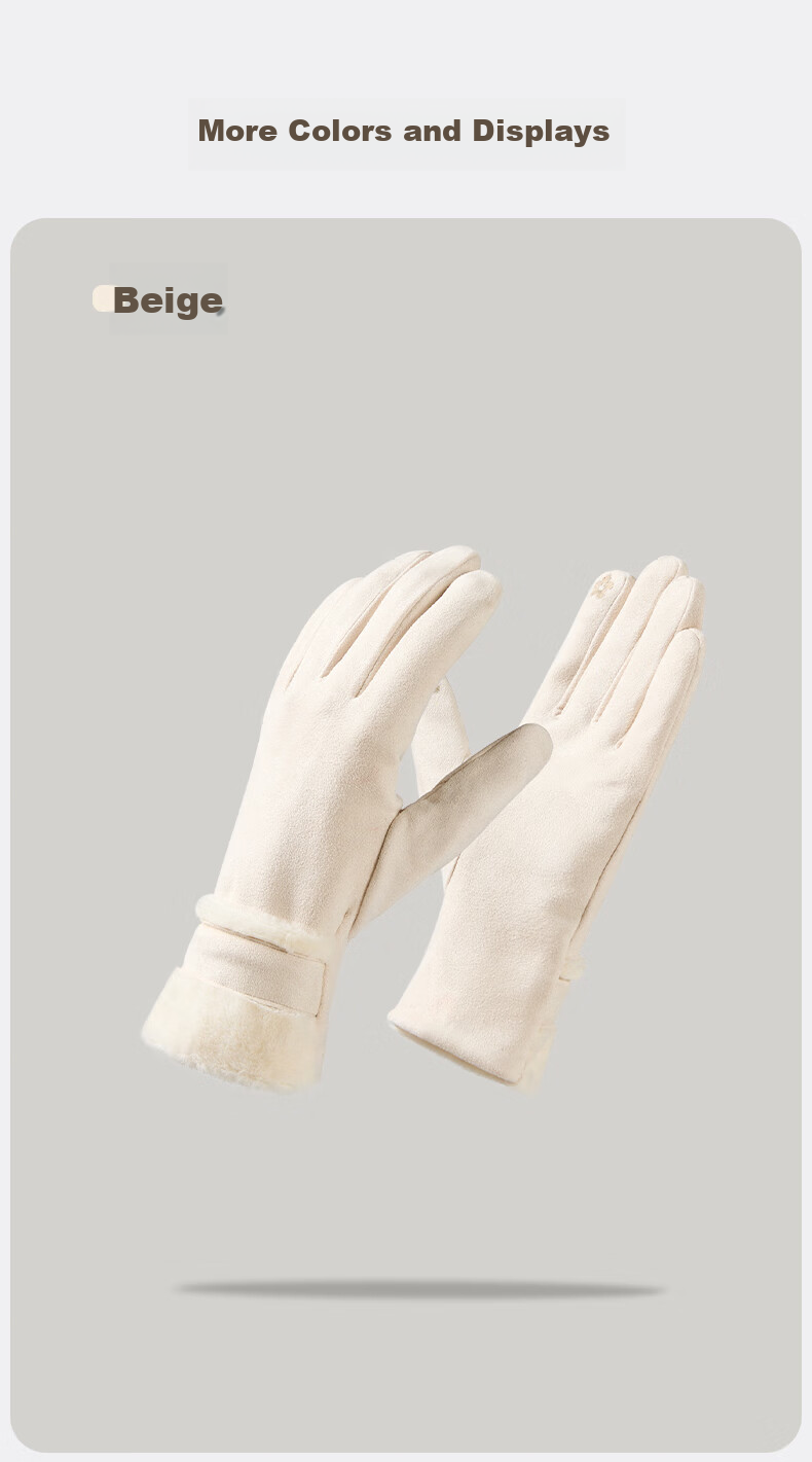 MISSION UV Warm Gloves for Women, Thickened And Fleece-Lined for Winter, Autumn And Fall, Suitable for Cycling And Driving, Windproof, Cold-Resistant, Touchscreen Compatible Gloves 10