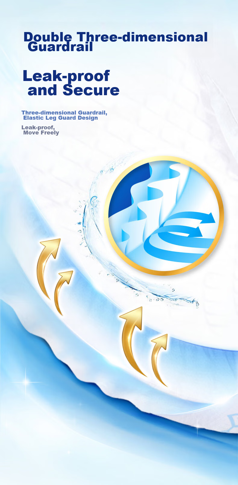 Lehuyi Adult Diapers, Leak-Proof Breathable, L Size, 180 Pieces (49*22cm), Daily Use, Elderly Incontinence Pads, Disposable Underwear 5