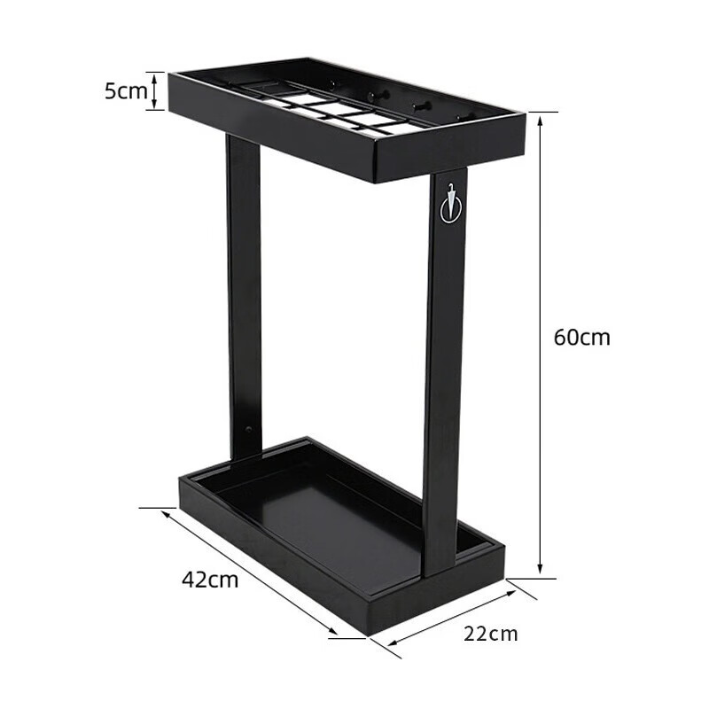 Sitoo Umbrella Stand Company Hotel Lobby Umbrella Storage Rack Umbrella Holder Floor-Standing Umbrella Storage, Black Thickened 12 Compartments