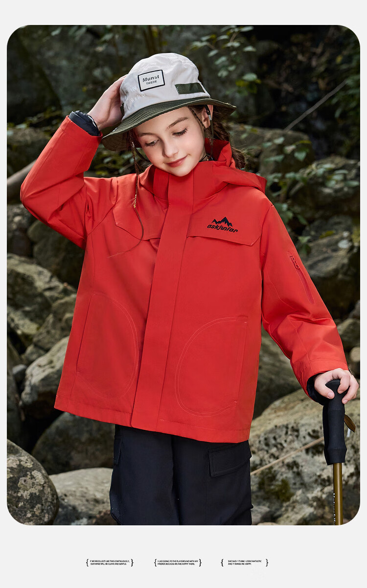 ASK JUNIOR Kids Long Sleeve Jacket Unisex Autumn Windproof Outdoor Running Sports Hiking Coat 7