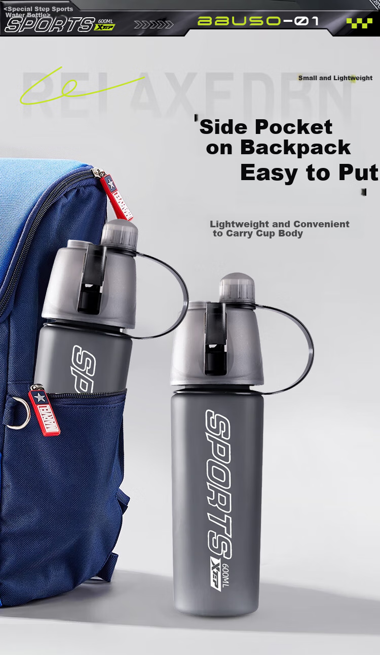 XTEP Spray Water Bottle for Men And Women, Cycling, Children, Students, School Use, Portable Sports Water Bottle for Biking in Summer 23