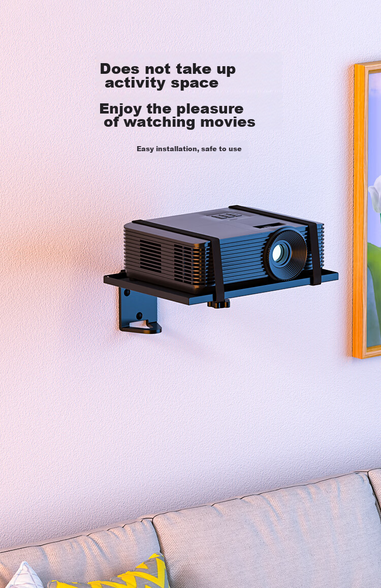 HAILE Projector Wall Mount Bracket for Home Bedside, Suitable for XGIMI, Jmgo, Dangbei, Xiaomi And Other Projectors, Wall Storage Rack with Tray AY-6UT 3