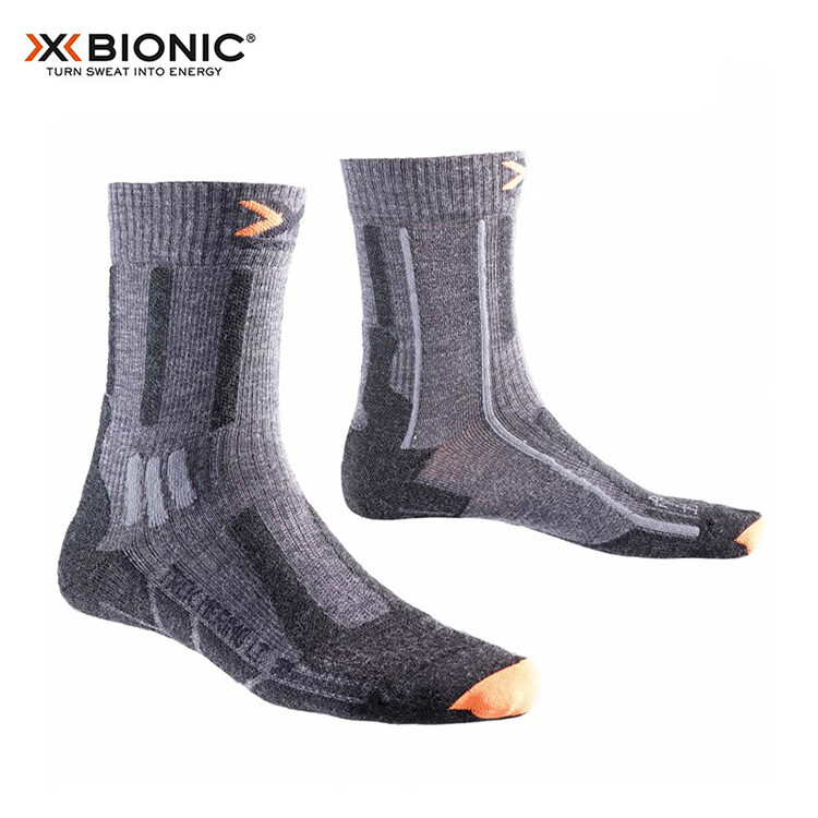 XBIONIC Outdoor Socks for Men And Women, Hiking Merino Wool Socks, B000 Black, 22.5cm-23cm(35-36) 1