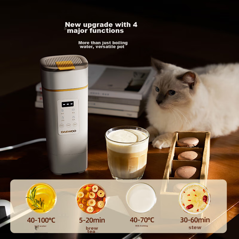 DAEWOO [National Day Outing] Portable Electric Kettle Travel Thermos Insulated Constant Temperature Baby Tea Electric Stew Cup 450ml D9PRO