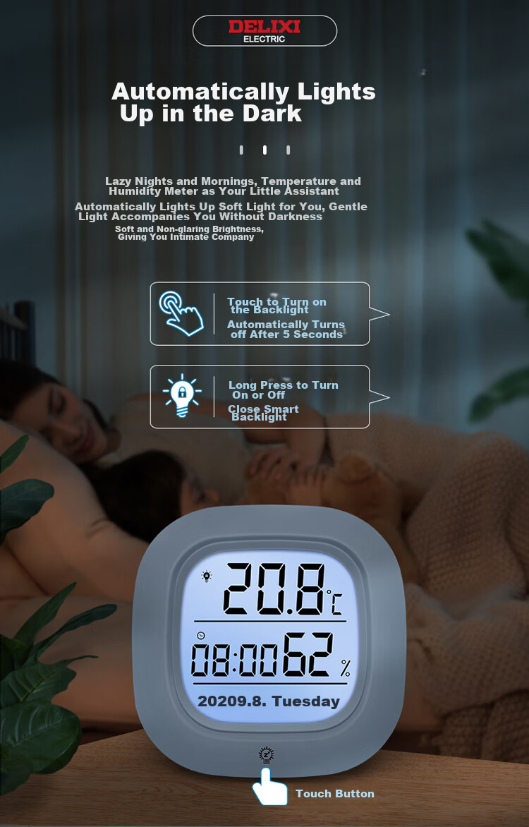 DELIXI ELECTRIC Precise Temperature And Humidity Meter, Home Indoor Thermometer, High-Precision Creative Wall-Mounted Room Temperature Gauge for Living Room 11