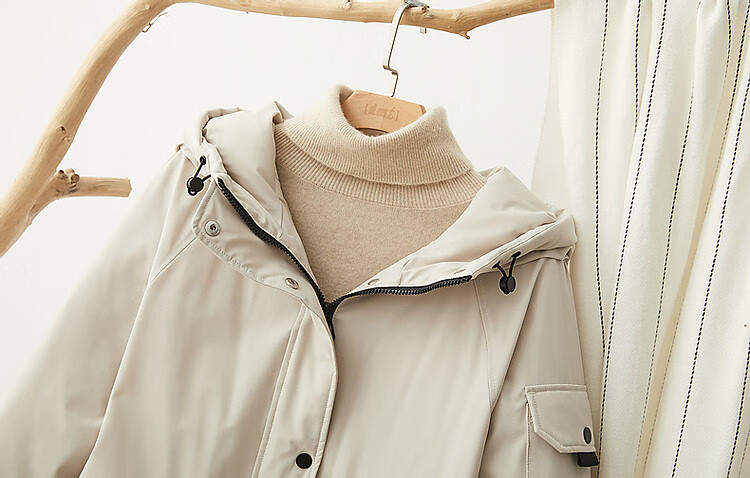 Dme [Sanfang Black Technology] Winter Warmth 90% Duck Down Hooded Adjustable Cuff Velcro Down Jacket Coat 7