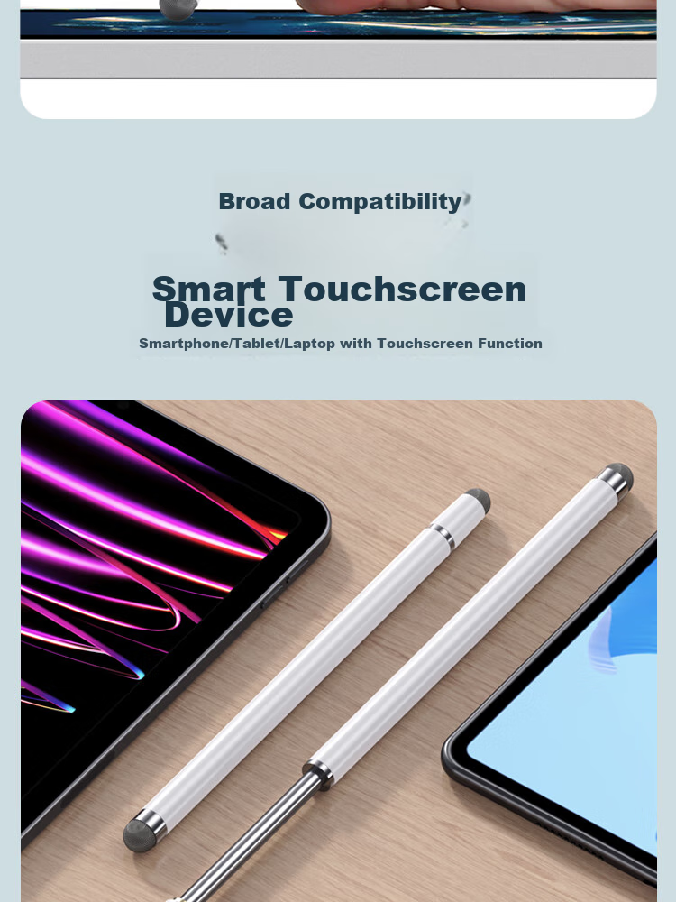 ESCASE Electronic Whiteboard Retractable Teaching Pointer Pen, Handwriting Pen, Teacher Smart Screen Blackboard Electronic Multimedia Teaching Capacitive Pen All-In Machine, Extended Aluminum Alloy Learning Machine Touchscreen Pen White 8