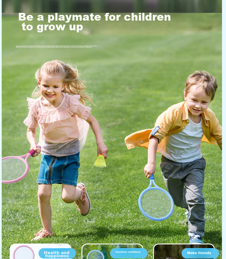 Deli Children's Badminton Racket, Large Head, Lightweight And Durable, Kids' Toy, Gift, Pink 17