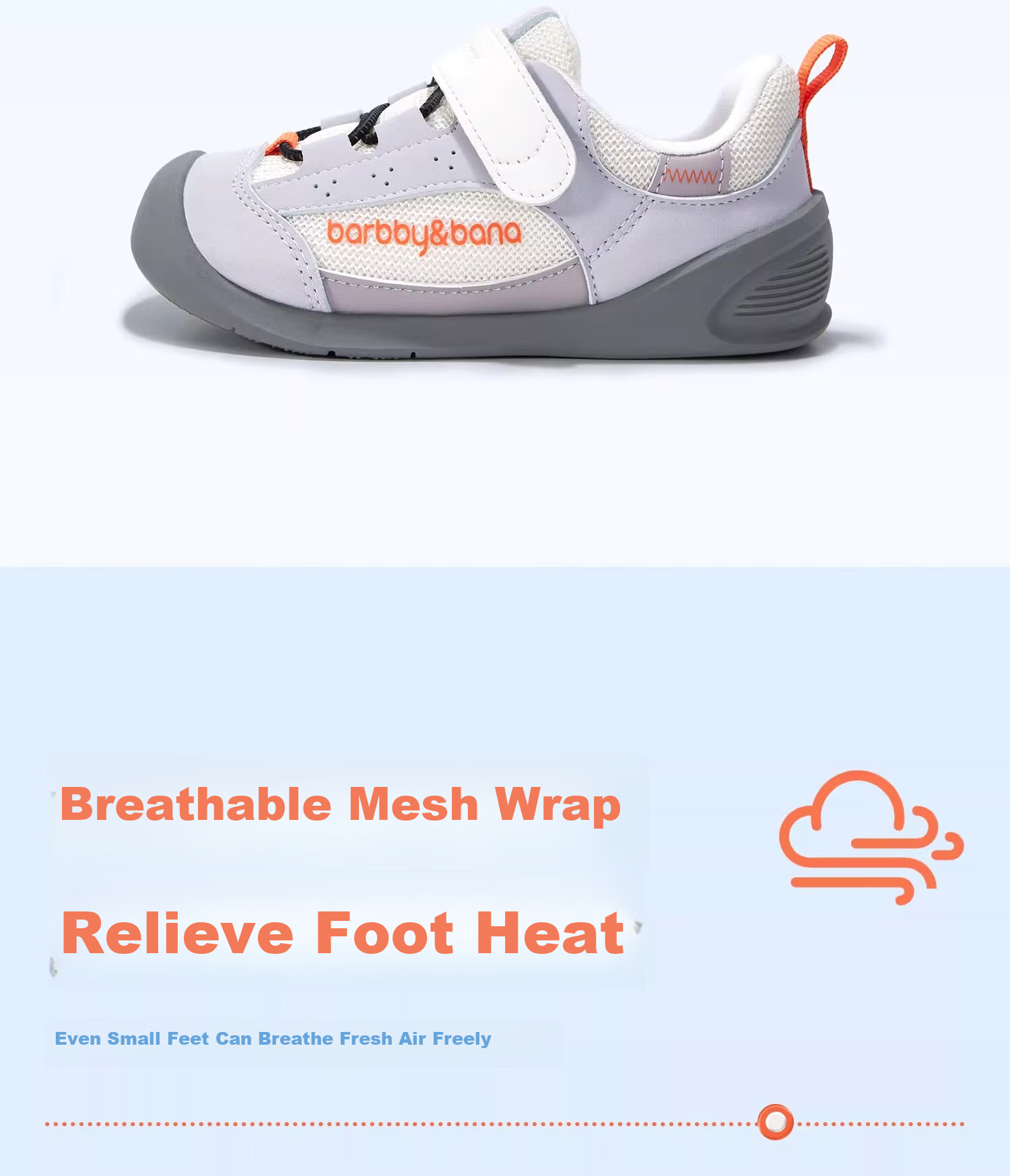 BARBBY&BANA Baby Walking Shoes Infant Footwear Spring/summer 2025 Breathable Soft-Soled Functional Shoes for Ages 1-3 Sand Gray Size 20 8