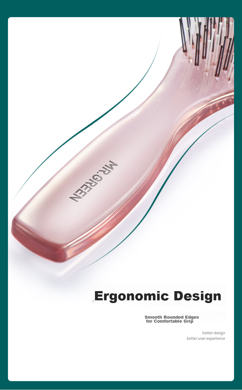 MR.GREEN German Comb for Women, Massage Comb with High And Low Teeth, Straightening And Curling Comb, Long Hair Volumizing Styling Comb, Wet And Dry Use Transparent Soft Tooth Comb in Gift Box Mr-7507 6