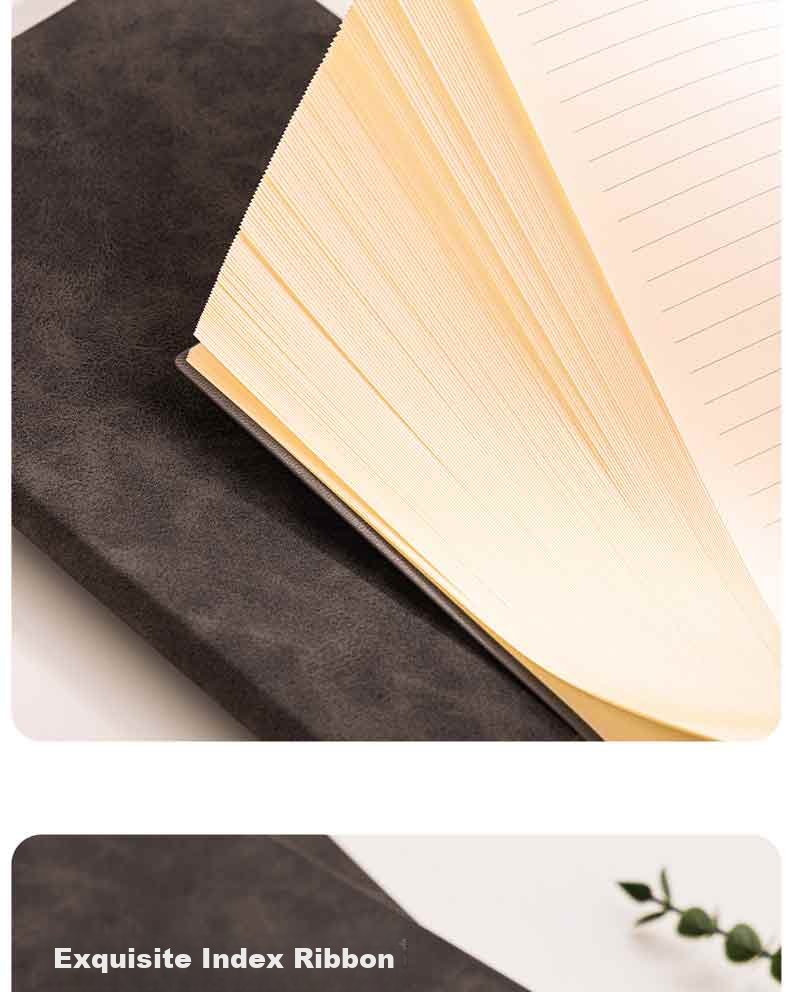 Deli Customizable Fashion Leather Notebook, Business Notepad, Sheepskin Journal, Meeting Record Book, 16K/120 Sheets, Gray, Single Pack, 3345 9