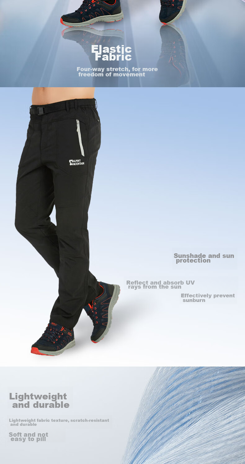 ALPINT MOUNTAIN Professional Hiking Pants, Rock Climbing Pants, American-Style Functional Tactical Pants for Men, Windproof Outdoor Trousers 4