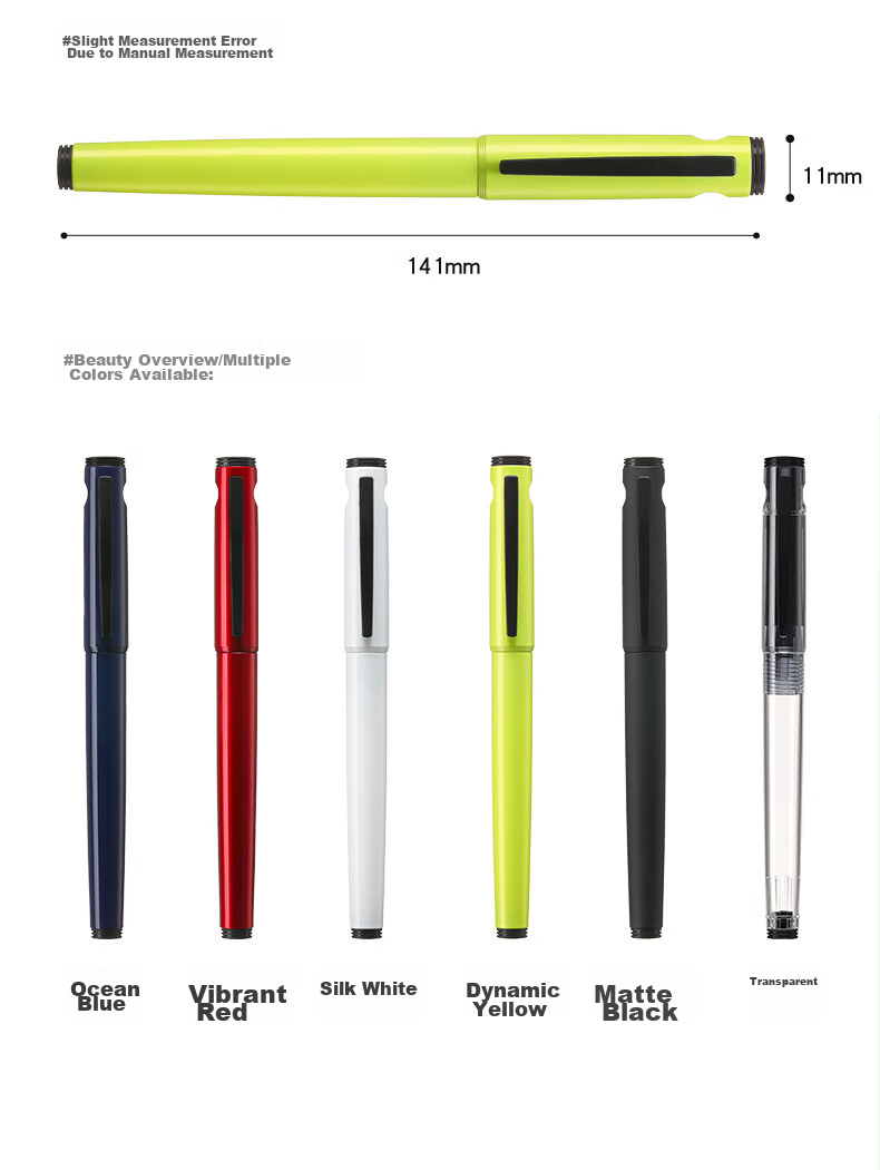 PILOT LIGHTIVE City Sports Series Fountain Pen, Student Birthday Gift, Adult Portable Signing Pen, FLT-2SR F Nib, Transparent 13
