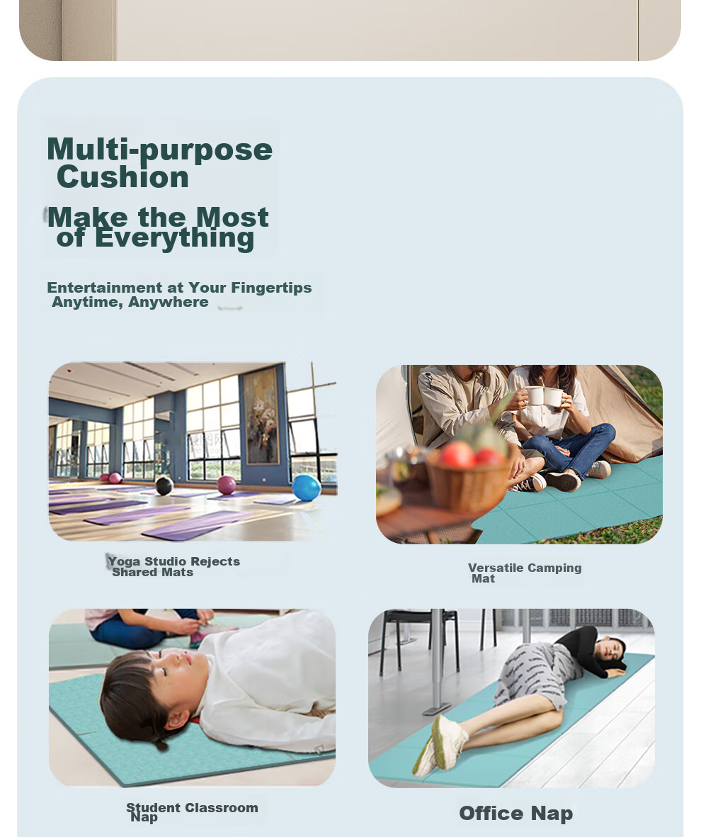 PROIRON Puli'ai Yoga Mat, Foldable And Portable, Non-Slip, for Students' Nap Time, Fitness, Shock-Absorbing Floor Mat, Green, Suitable for Men And Wome 8