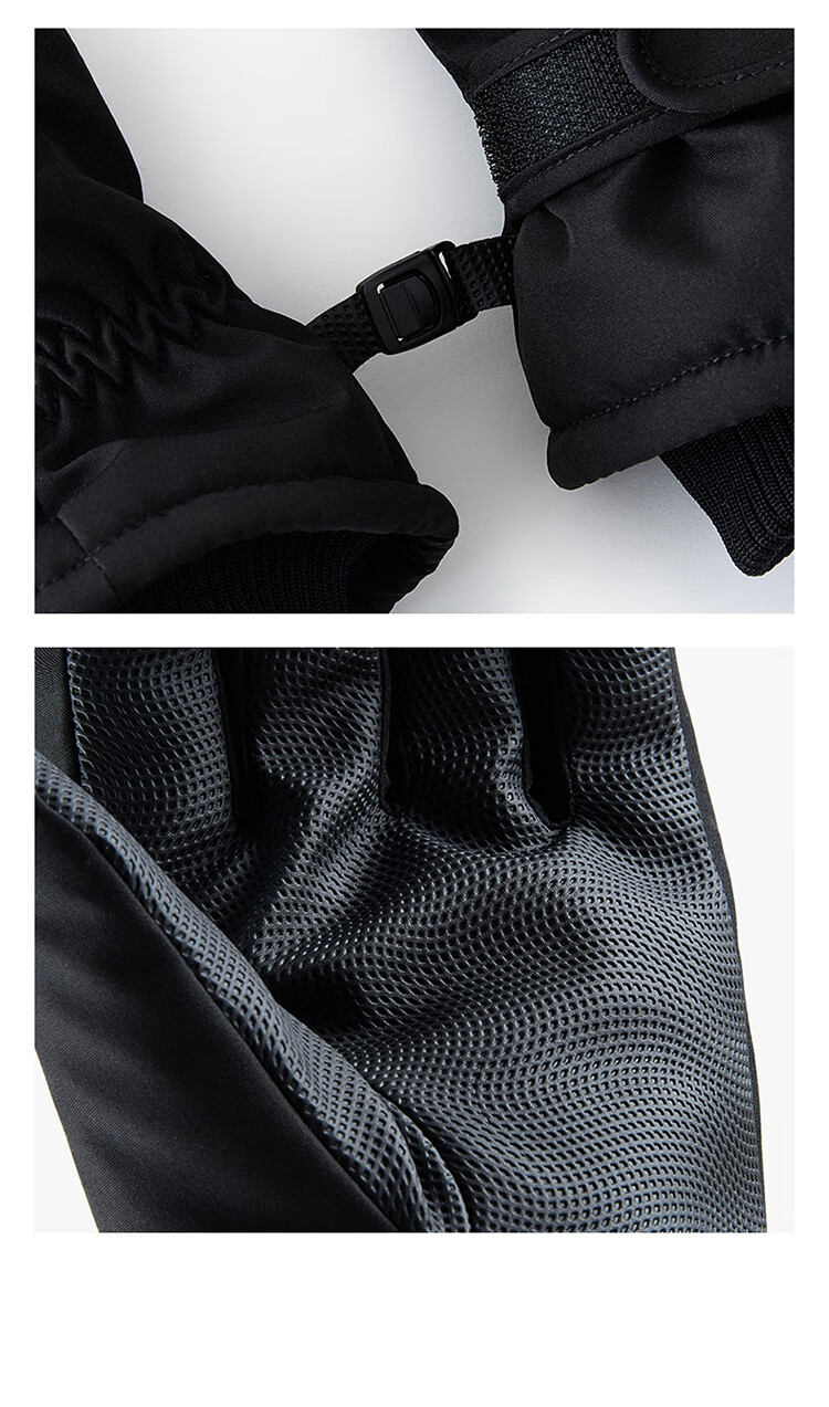 ANTA Thermal Gloves Fleece Lined Thickened Winter Warm Cycling Ski Gloves White One Size 6