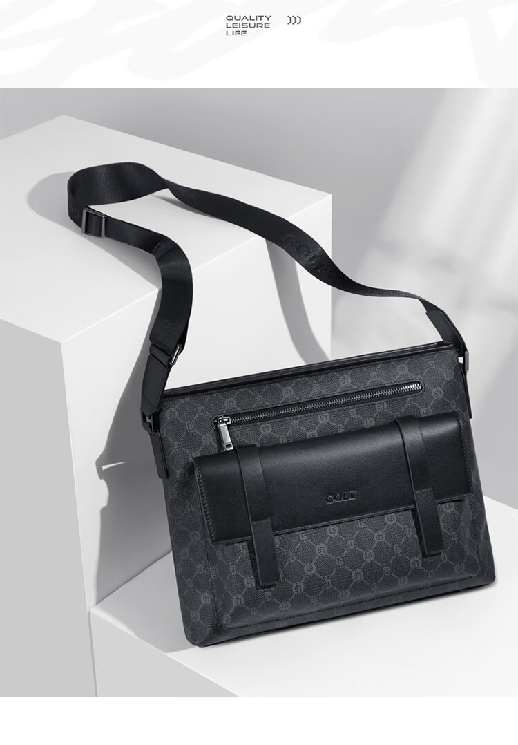 GOLF Shoulder Bag, Men's Crossbody Bag, Large Capacity IPad Pro Phone Bag, Water-Resistant Business Commuter Bag for Me 14