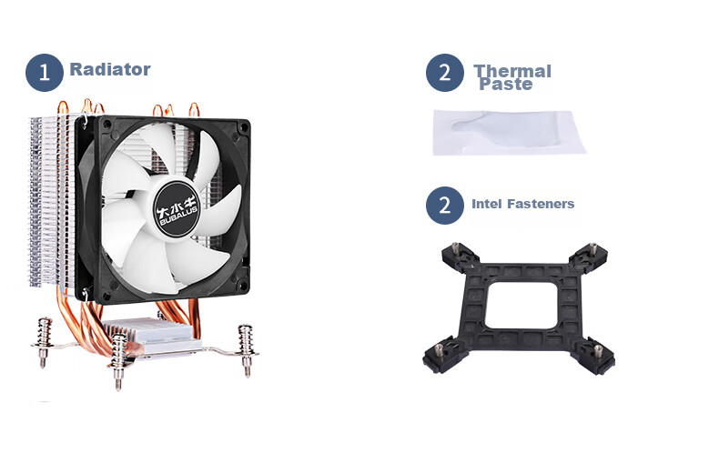 BUBALUS T48 4 Heat Pipe CPU Air Cooler (Supports Multi-Platform I Series/9CM Fan/Thermal Paste Included/Lock-In Design/Supports LGA115x/1700) 8