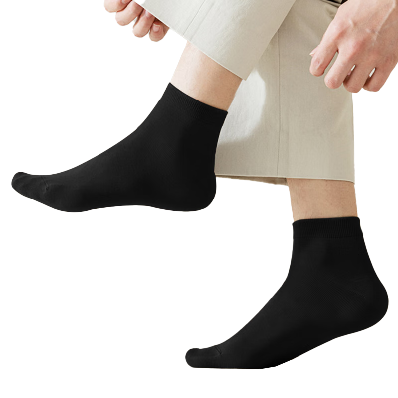 Lehuolvxing Disposable Socks for Men, Daily Wear, Lazy Person's Socks, Cotton Men's Socks, Long Tube Portable No-Wash Odor-Resistant Black Socks