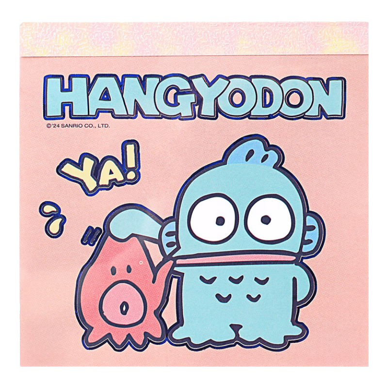 GuangBo X Sanrio Co-Branded Square Notebook, Mini Pocket Notebook, Memo Pad, Aesthetically Pleasing Journal, Notepad, 100*100mm/80 Sheets, Half-Person Fish Orange Color, KT81387