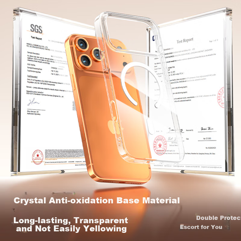 Чехол LLUNC для iPhone 17 Pro Max, прозрачный, ультратонкий, с MagSafe, защита от пожелтения
