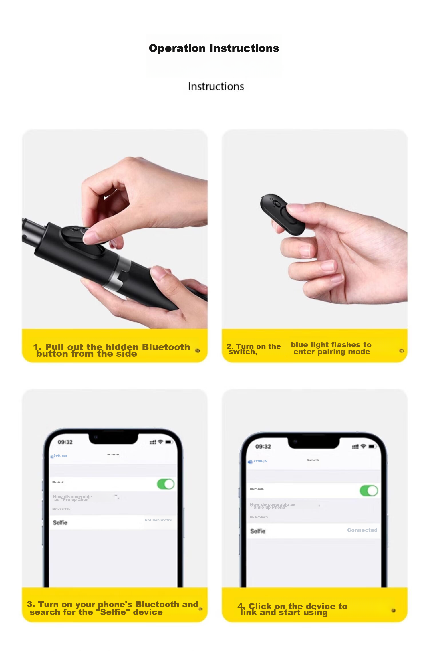 LINGCHEN Selfie Stick Tripod, Handheld Selfie Device, 360-Degree Rotation, Fully Automatic, Multifunctional, Anti-Shake, Phone Floor Stand, Outdoor Photography, Portable LC-Q12S Photography Handle 26