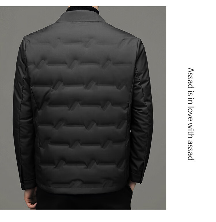 JEEP SPIRIT Men's Autumn Winter Business Casual Lapel Lightweight Warm Loose Down Jacket Black L 12