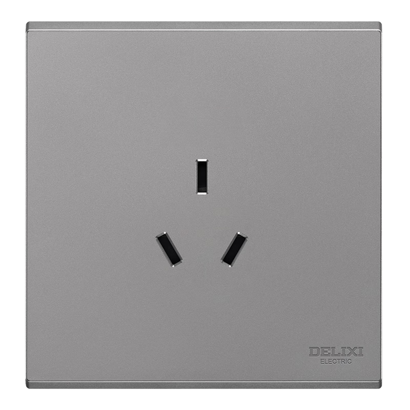 DELIXI Switch Socket Panel 86 Type CD229 16A High Power Three-Hole Air Conditioner Socket Starry Gray Large Panel