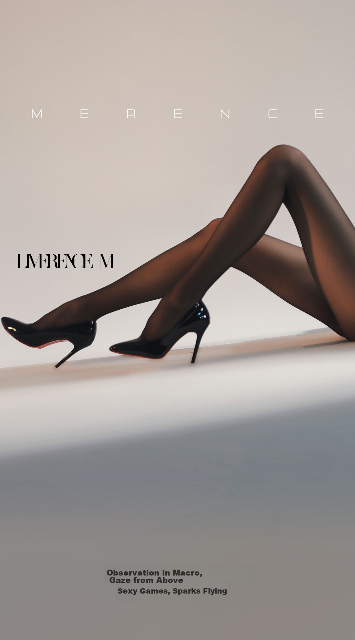 Limerence M [0.01] Mid-Rise Thigh-High Stockings Ultra-Sheer Sexy Transparent Pantyhose Black Seamless Crotch XL Size 4
