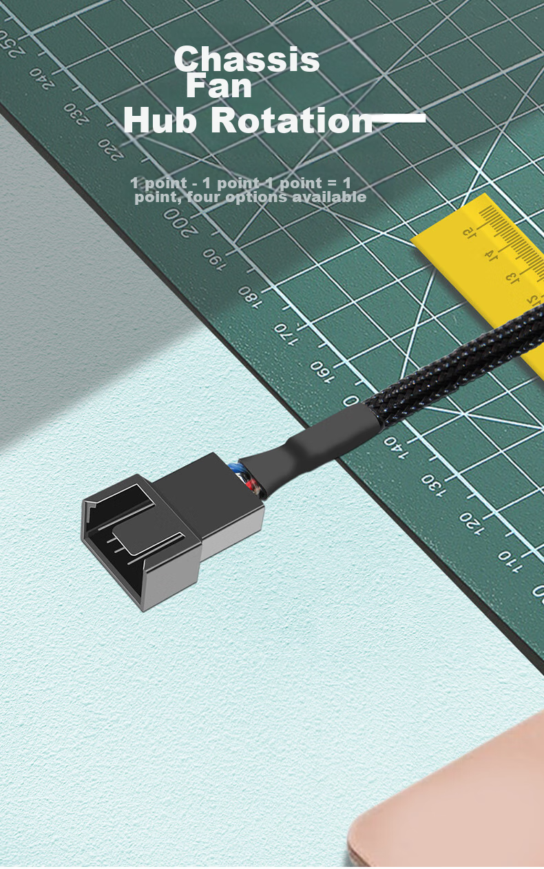 JEYI Desktop Computer Motherboard 4PIN Fan Adapter Cable, Extension Cord, Adapter Cable, FAN11 1