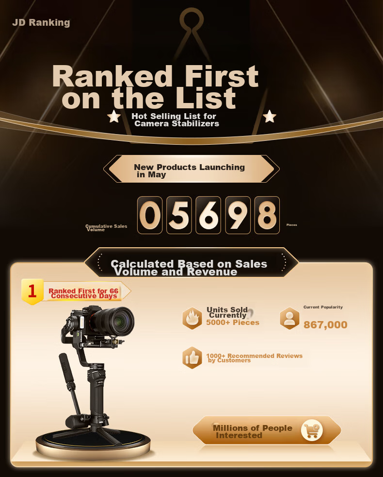 Zhiyun WEEBILL 3S Camera Stabilizer Handheld Gimbal, Anti-Shake Professional Handheld Shooting for Commercial Use, 3kg Load Capacity, DSLR And Mirrorless Camera Gimbal Kit 5