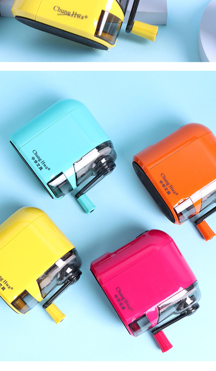Zhonghua [Popular Product] H1002 Student Stationery Pencil Sharpener/rotary Pencil Sharpener/automatic Pencil Sharpener/Lemon Yellow 7