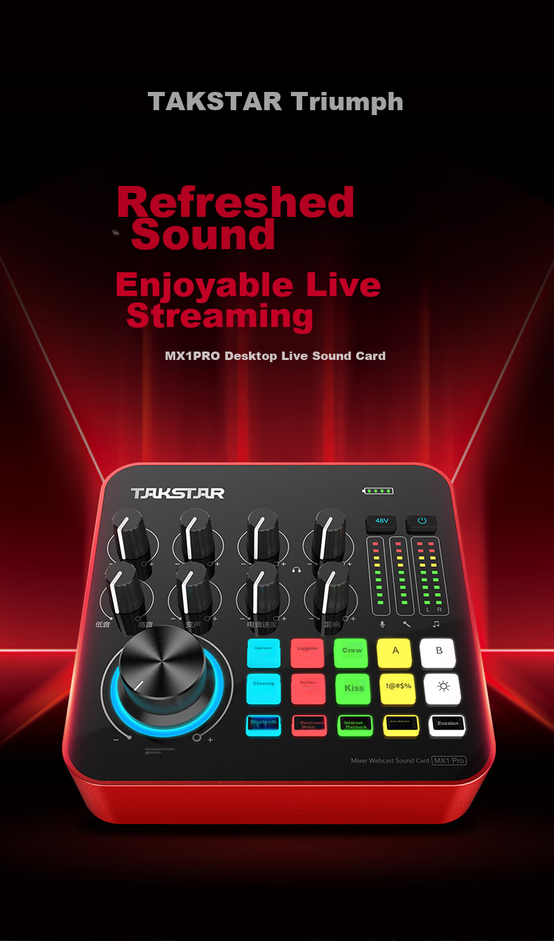 TAKSTAR MX1 PRO Third Generation Mobile Live Streaming Karaoke Sound Card Portable Outdoor Live Streaming Equipment Set 1