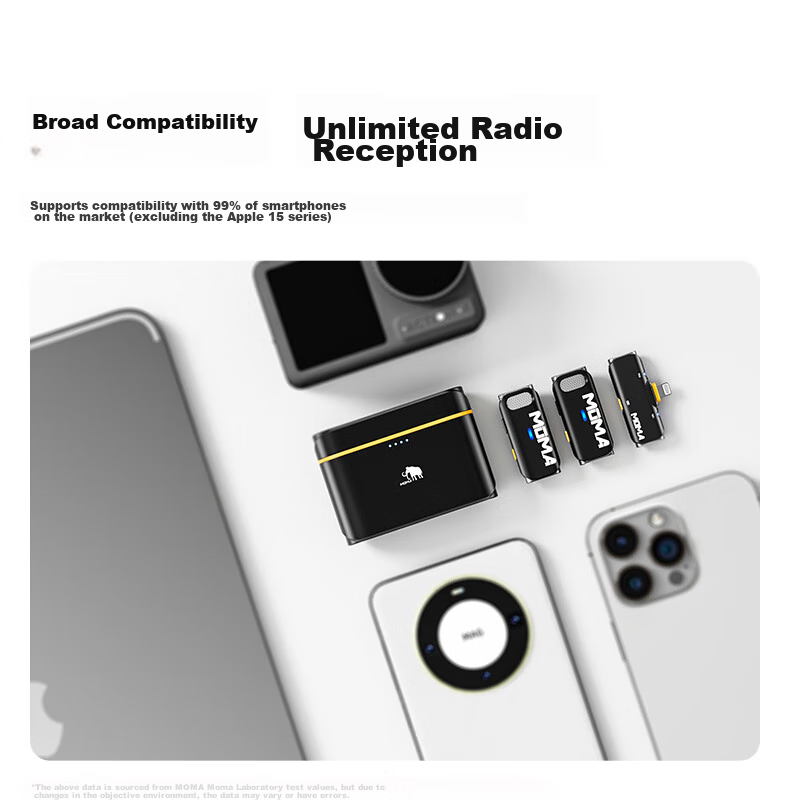 MOMA Yuesheng S1 Wireless Microphone, Live Streaming Noise Reduction Lavalier Microphone, MOMA Mungni S1 Dual-Channel Microphone for Android Phones, Direct Plug-In Vlog, Outdoor Interview Recording, Sound Card Microphone 12