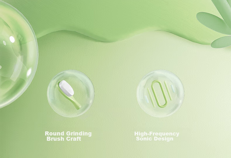 FLYCO Children's Electric Toothbrush with 3 Modes, Smart Timer, Sonic Soft Bristles, for Ages 3-6 Birthday And Children's Day Gift for Boys FT7110 Cute Gree 4