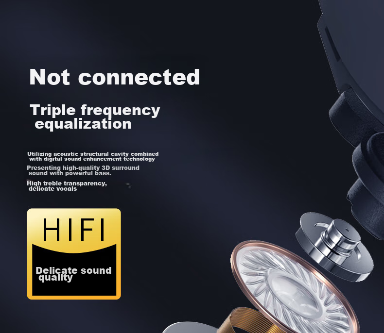 ALittleFlower Single-Ear Clip-On Headphones, Open-Style Wireless Bluetooth Earphones, Comfortable And Secure Wear, Long Battery Life / Suitable for Apple, Huawei, Xiaomi, OPPO, Students, Black 9