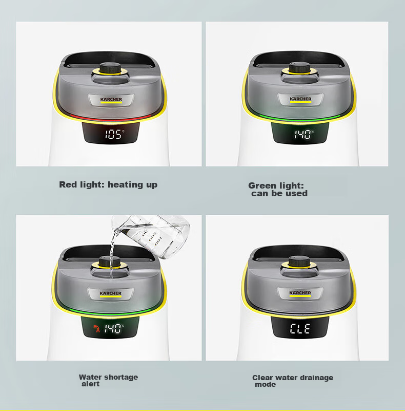 KARCHER German Steam Mop, Household High-Temperature Steam Cleaner, Kitchen Range Hood And Whole-House Cleaning Machine, Floor Washer with Temperature Display, Sterilization And Dust Mite Removal SC5D 15