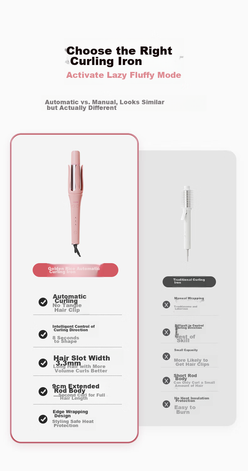Jindao Fully Automatic Curling Iron, Gentle on Hair, Big Wavy Curl, Lazy Atmosphere, No-Stress Electric Curling Tool, Non-Sticky Hair Styling, 32mm Negative Ion K3 Portable, National Day Holiday Gift 5
