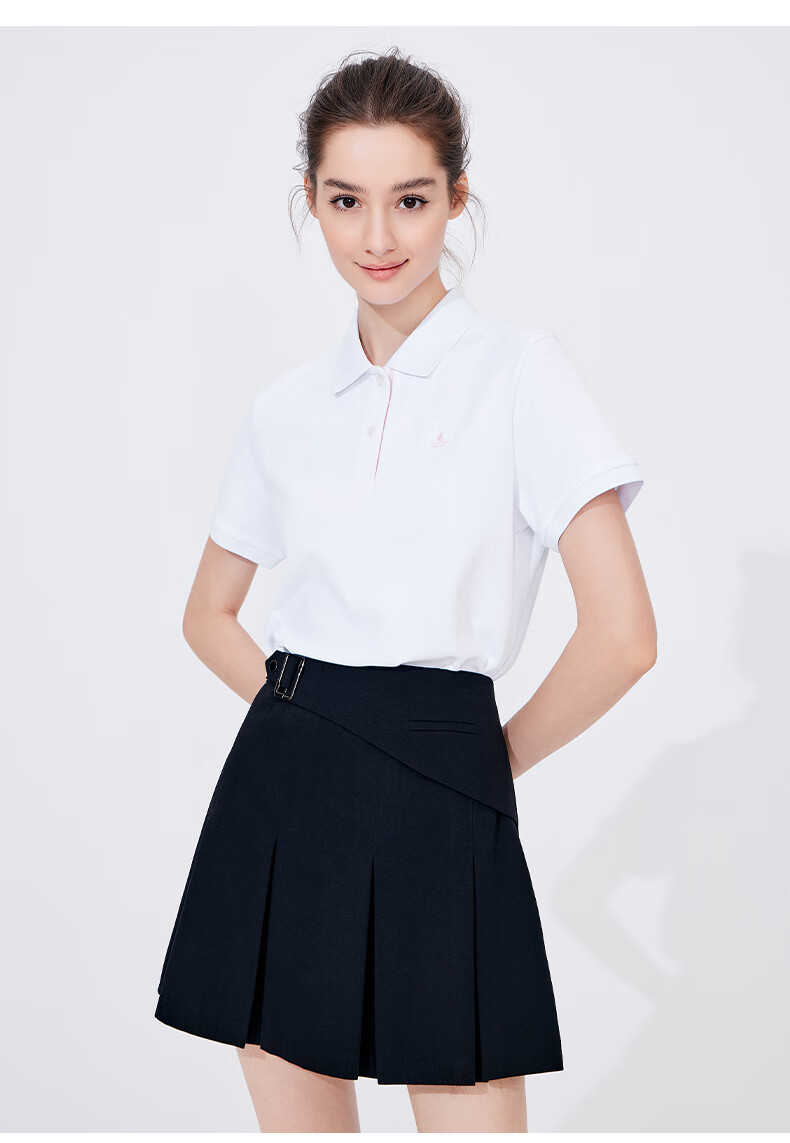 Navigare Women's Casual Commuter Polo Collar Short-Sleeve T-Shirt 2325524509 17