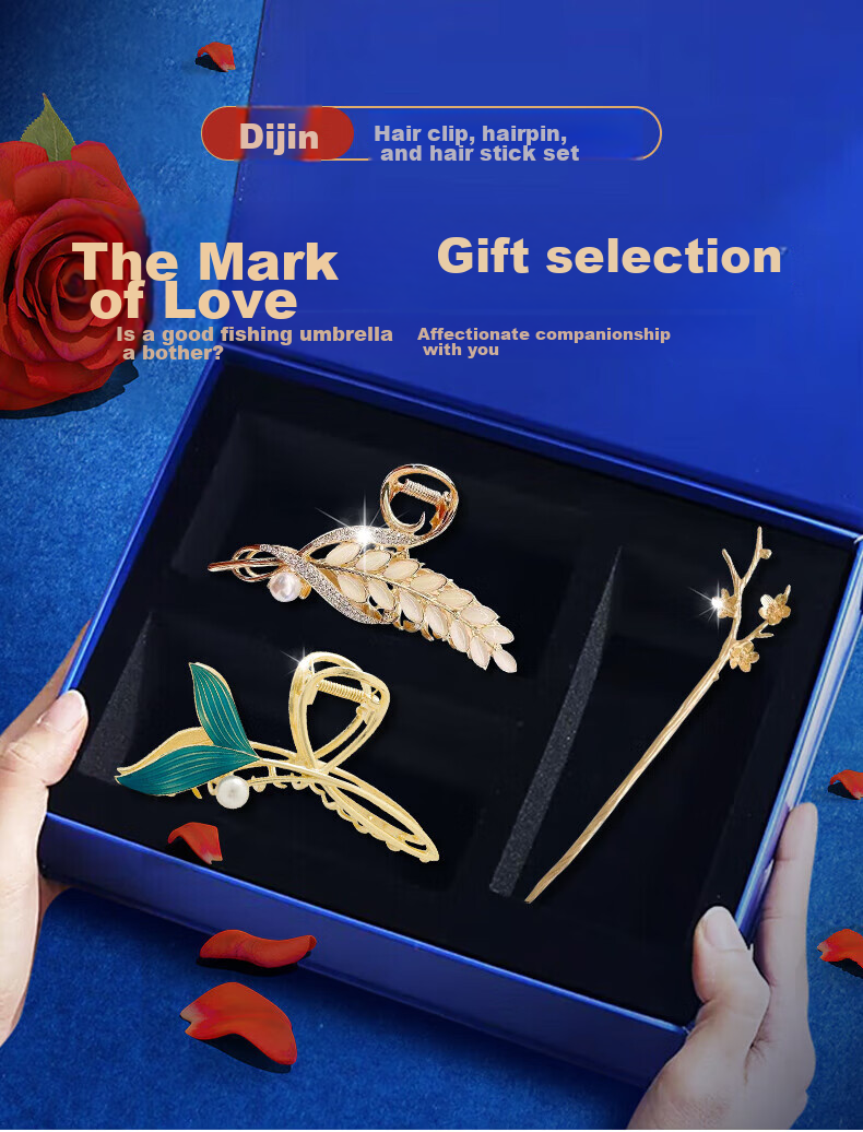 Gunai Elegant Fish Tail Hair Clip, Women's Shark Clip, Hairpin, Hair Stick, Bun Maker, Hair Claw, Birthday Gift for Girls, High-End 1