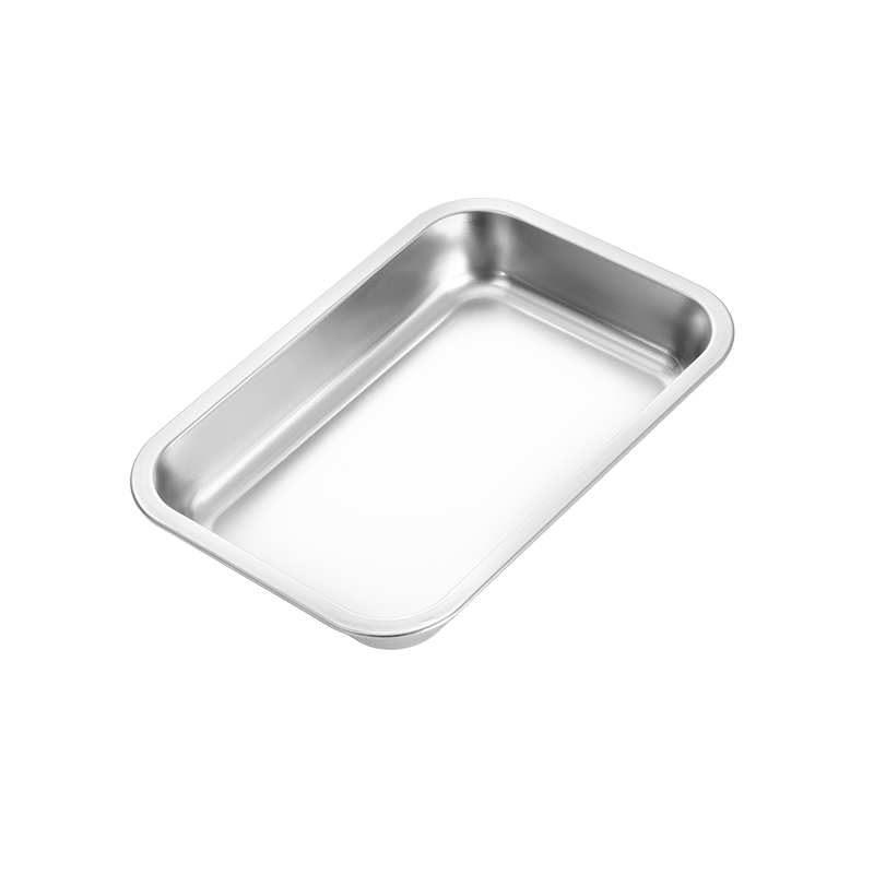 Golden Key Stainless Steel Flat Deep Rectangular Basin Tray BBQ Plate Dish Dumpling Plate Fruit Plate GK-FP3222-50