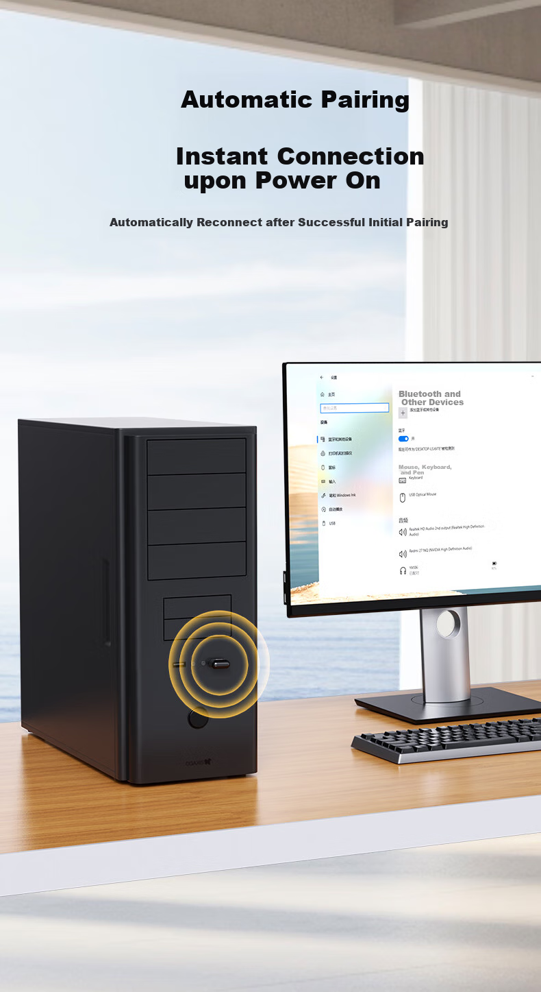 BIAZE USB Bluetooth Adapter 6.0 Receiver, Plug-And Compatible with Keyboard, Mouse, Headphones, Speakers, Gamepads, PC Desktop External Bluetooth Module, Wireless Bluetooth Transmitter 12