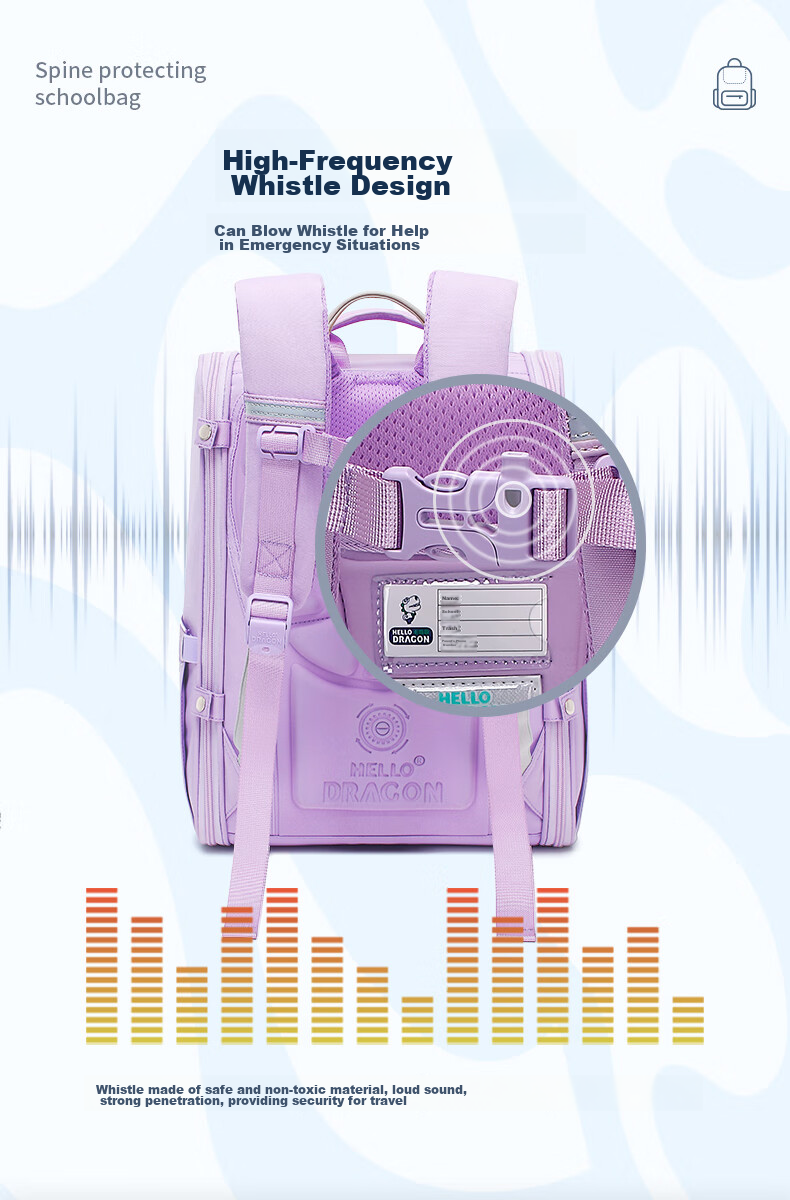 Herder Elementary School Backpack with Anti-Gravity Spring, Weight Reduction, And Spine Protection for Grades One to Six, Ultra-Lightweight Children's Backpack 12