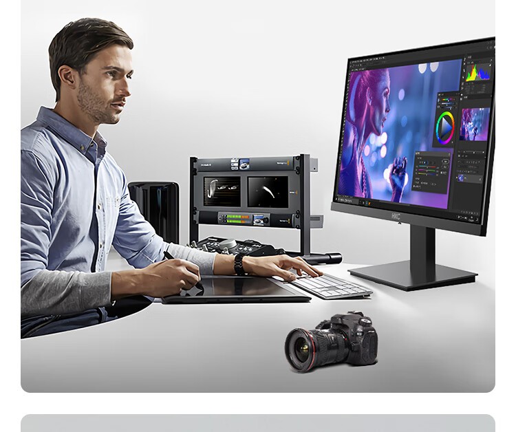 HKC 24.5-Inch 100Hz High-Definition Screen, 99% SRGB Wide Color Gamut, Eye-Friendly Low Blue Light, Flicker-Free, Wall-Mountable, HDMI Computer Office Gaming Monitor V2511 19