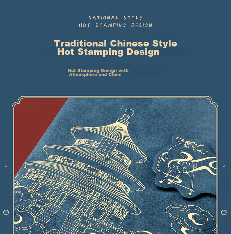 Ujia National Trend Notebook Gift Box Set, Forbidden City Chinese Style Creative Journal, Back-To Gift, Mid-Autumn Festival Gift for Teachers, Red Two-Piece Gift Box Set 8