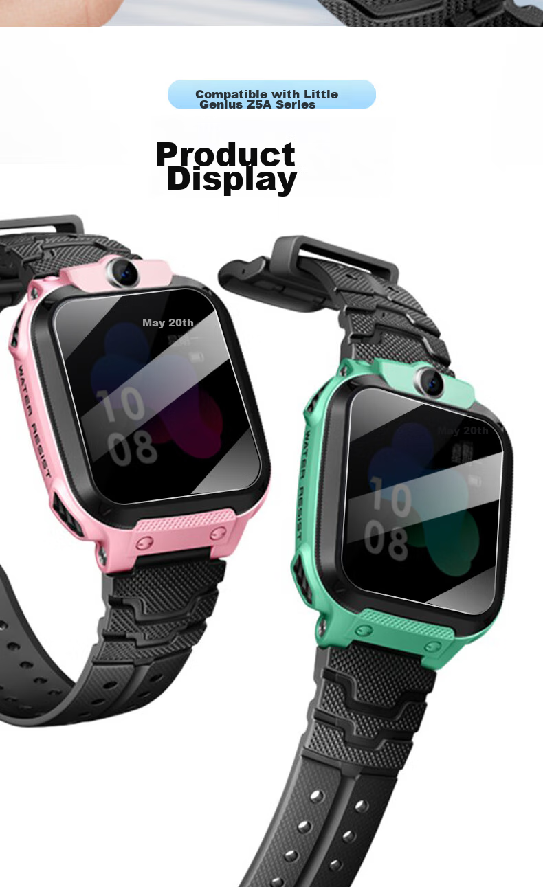 ESCASE [Three-Piece Deluxe Set] Xiaotiancai Children's Smartwatch Z5A Tempered Glass Screen Protector, Automatic Adhesion, Fingerprint-Resistant Glass Film 8